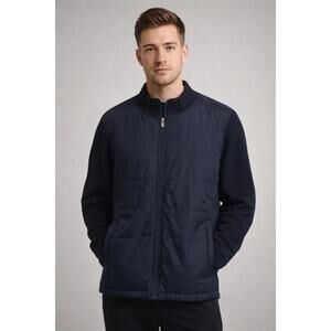 INFINITY Navy Blue Hybrid Jacket XL Zip-Up Quilted Outerwear